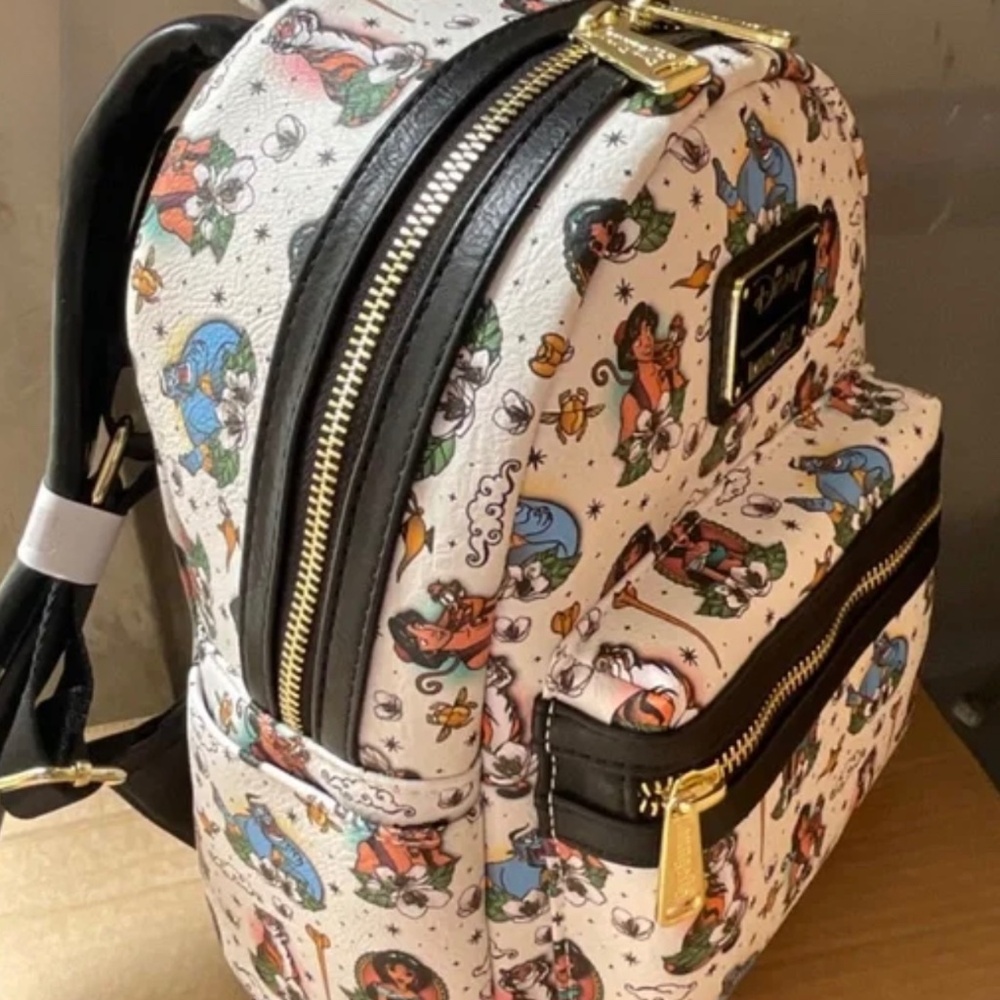 LOUNGEFLY   ALADDIN TATTOO  AOP  BACKPACK  NWT